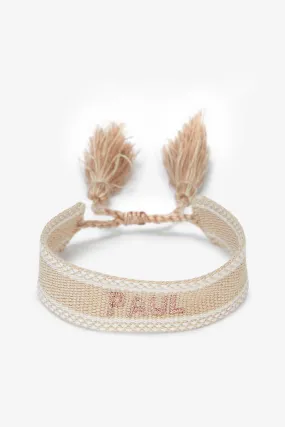 Personalised Woven Bracelet - Beige