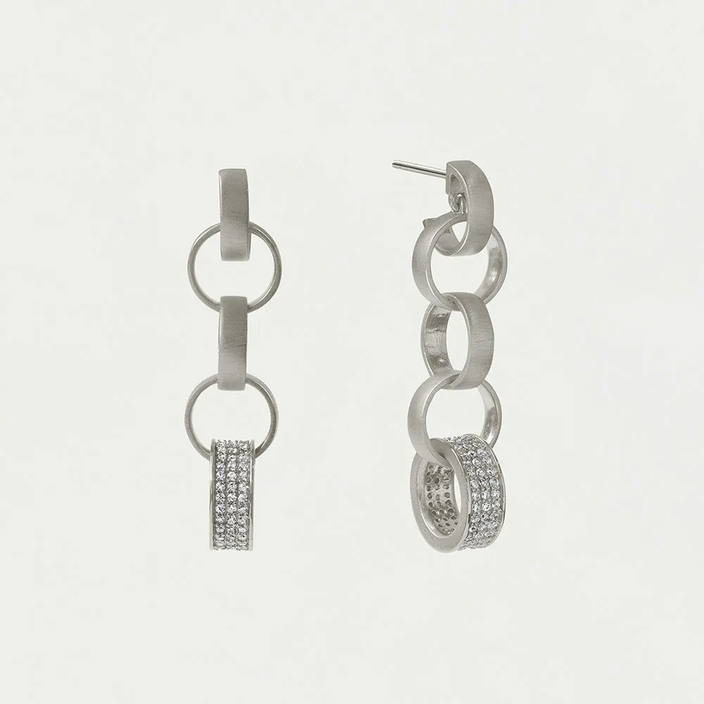 Petit Pavé Statement Chain Earrings