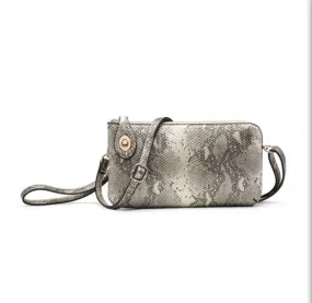 Python Twist Lock Wristlet/Crossbody (Champagne)