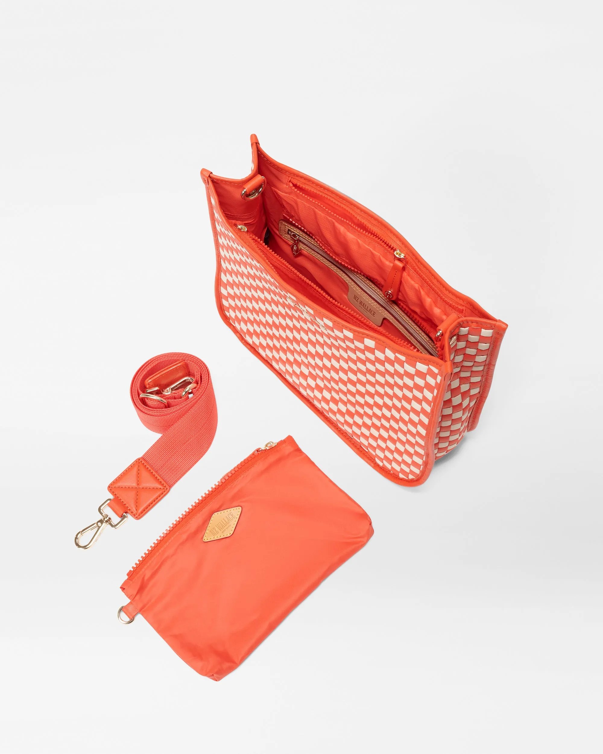 Sandshell/Poppy Woven Woven Box Crossbody