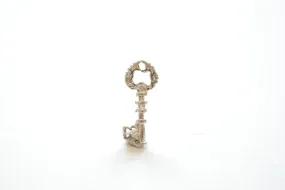 Sterling Silver Key Charm- 925 Silver Key Charm, Key to my heart, Silver Lock and Key Charm Pendant, Silver Key Connector, Skeleton Key, 109