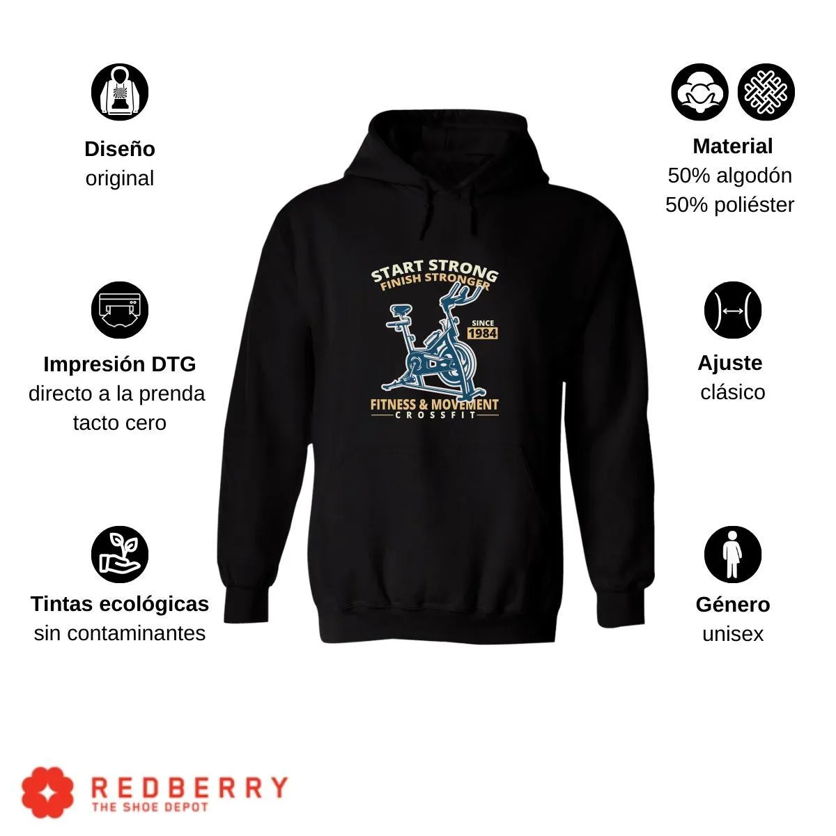 Sudadera Hombre  Hoodie Gym Ejercicio Fitness 031