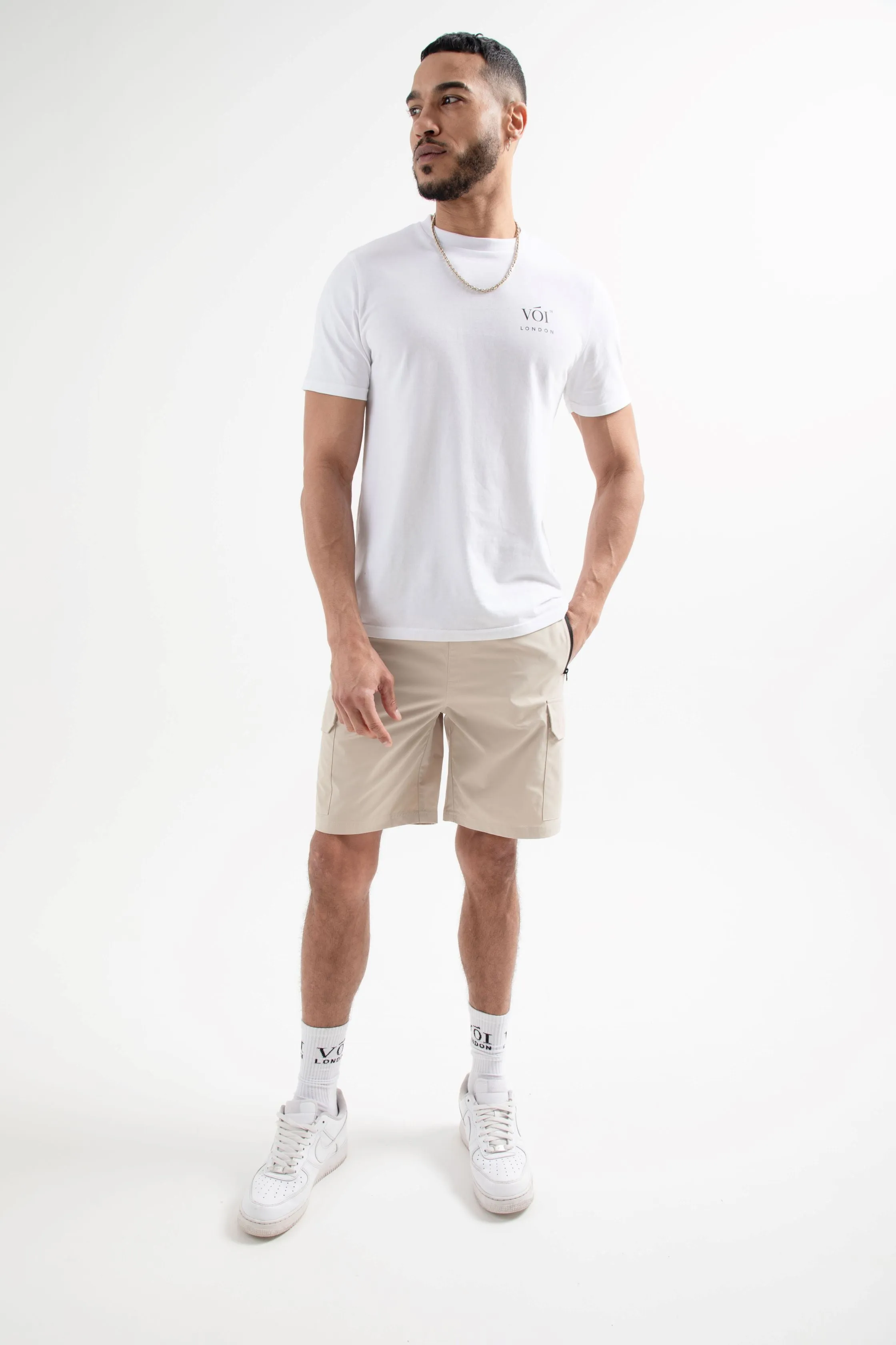 Tech Woven Cargo Shorts - Stone