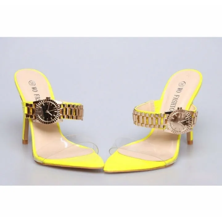 Watch Buckle Stilettos Pumps Sandals